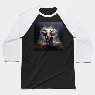 Stunning Elephant in Water Painting Baseball T-Shirt